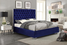 Load image into Gallery viewer, Lexi Navy Velvet King Bed