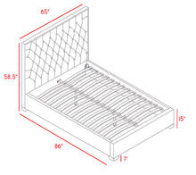 Load image into Gallery viewer, Lexi Black Velvet Queen Bed