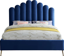 Load image into Gallery viewer, Lily Navy Velvet King Bed
