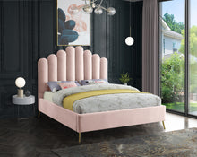 Load image into Gallery viewer, Lily Pink Velvet Queen Bed