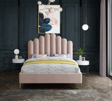 Load image into Gallery viewer, Lily Pink Velvet Queen Bed
