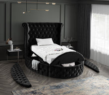 Load image into Gallery viewer, Luxus Black Velvet Twin Bed (3 Boxes)