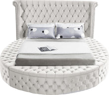 Load image into Gallery viewer, Luxus Cream Velvet Queen Bed (3 Boxes)