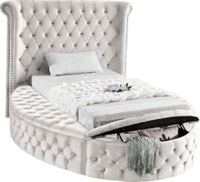 Load image into Gallery viewer, Luxus Cream Velvet Twin Bed (3 Boxes)