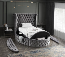 Load image into Gallery viewer, Luxus Grey Velvet Twin Bed (3 Boxes)
