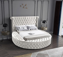 Load image into Gallery viewer, Luxus Cream Velvet Queen Bed (3 Boxes)