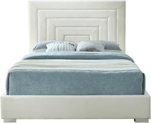 Load image into Gallery viewer, Nora Cream Velvet Queen Bed