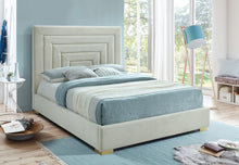 Load image into Gallery viewer, Nora Cream Velvet Queen Bed