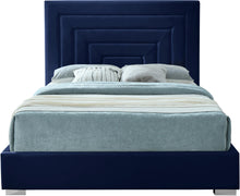 Load image into Gallery viewer, Nora Navy Velvet King Bed