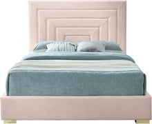 Load image into Gallery viewer, Nora Pink Velvet Queen Bed