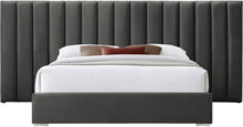Load image into Gallery viewer, Pablo Grey Velvet King Bed