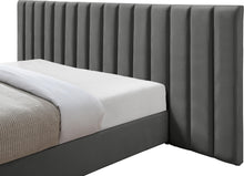 Load image into Gallery viewer, Pablo Grey Velvet Queen Bed