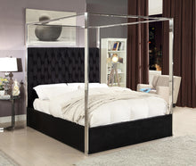 Load image into Gallery viewer, Porter Black Velvet Queen Bed