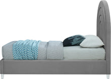 Load image into Gallery viewer, Rainbow Grey Velvet Twin Bed