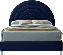 Load image into Gallery viewer, Rainbow Navy Velvet King Bed