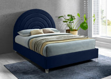 Load image into Gallery viewer, Rainbow Navy Velvet Queen Bed
