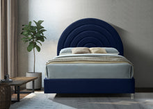 Load image into Gallery viewer, Rainbow Navy Velvet King Bed