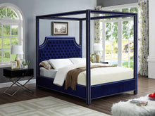 Load image into Gallery viewer, Rowan Navy Velvet King Bed (3 Boxes)