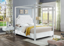 Load image into Gallery viewer, Rowan White Velvet Queen Bed (3 Boxes)
