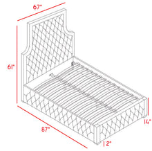 Load image into Gallery viewer, Sedona Grey Velvet Queen Bed