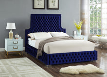 Load image into Gallery viewer, Sedona Navy Velvet Queen Bed