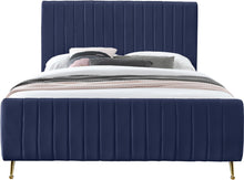 Load image into Gallery viewer, Zara Navy Velvet Queen Bed (3 Boxes)