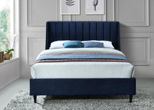 Load image into Gallery viewer, Eva Navy Velvet King Bed