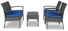 Load image into Gallery viewer, Alina Outdoor Love/Chairs/Table Set (Set of 4)