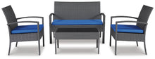 Load image into Gallery viewer, Alina Outdoor Love/Chairs/Table Set (Set of 4)