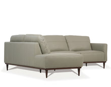 Load image into Gallery viewer, Tampa Airy Green Leather Sectional Sofa