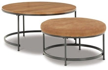 Load image into Gallery viewer, Drezmoore Light Brown/Black Nesting Coffee Table (Set of 2) image
