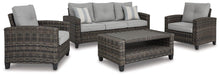Load image into Gallery viewer, Cloverbrooke Gray 4-Piece Outdoor Conversation Set image