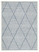 Load image into Gallery viewer, Finnlett Cream/Blue 5'3" x 7' Rug image