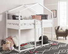Load image into Gallery viewer, Flannibrook Twin over Twin House Loft Bed image