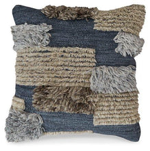 Load image into Gallery viewer, Gibbend Blue/Gray/White Pillow image