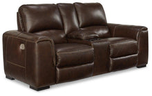 Load image into Gallery viewer, Alessandro Walnut Power Reclining Loveseat with Console image
