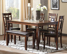 Load image into Gallery viewer, Bennox Dining Table and Chairs with Bench (Set of 6) image