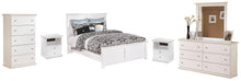 Load image into Gallery viewer, Bostwick Shoals White Queen Panel Bed with Mirrored Dresser, Chest and 2 Nightstands image
