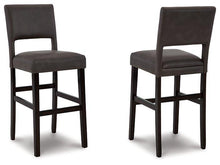 Load image into Gallery viewer, Leektree Gray/Brown Bar Height Bar Stool (Set of 2) image