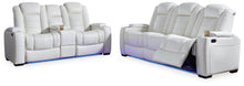 Load image into Gallery viewer, Party Time White Power Reclining Sofa and Loveseat image
