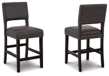 Load image into Gallery viewer, Leektree Gray/Brown Counter Height Bar Stool (Set of 2) image