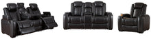 Load image into Gallery viewer, Party Time Midnight Power Reclining Sofa and Loveseat with Power Recliner image