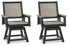 Load image into Gallery viewer, Mount Valley Driftwood/Black Swivel Chair (Set of 2) image