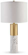 Load image into Gallery viewer, Samney Gold Finish/White Table Lamp (Set of 2) image