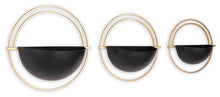Load image into Gallery viewer, Tobins Black/Gold Finish Wall Planter (Set of 3) image