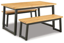 Load image into Gallery viewer, Town Wood Brown/Black Outdoor Dining Table Set (Set of 3) image