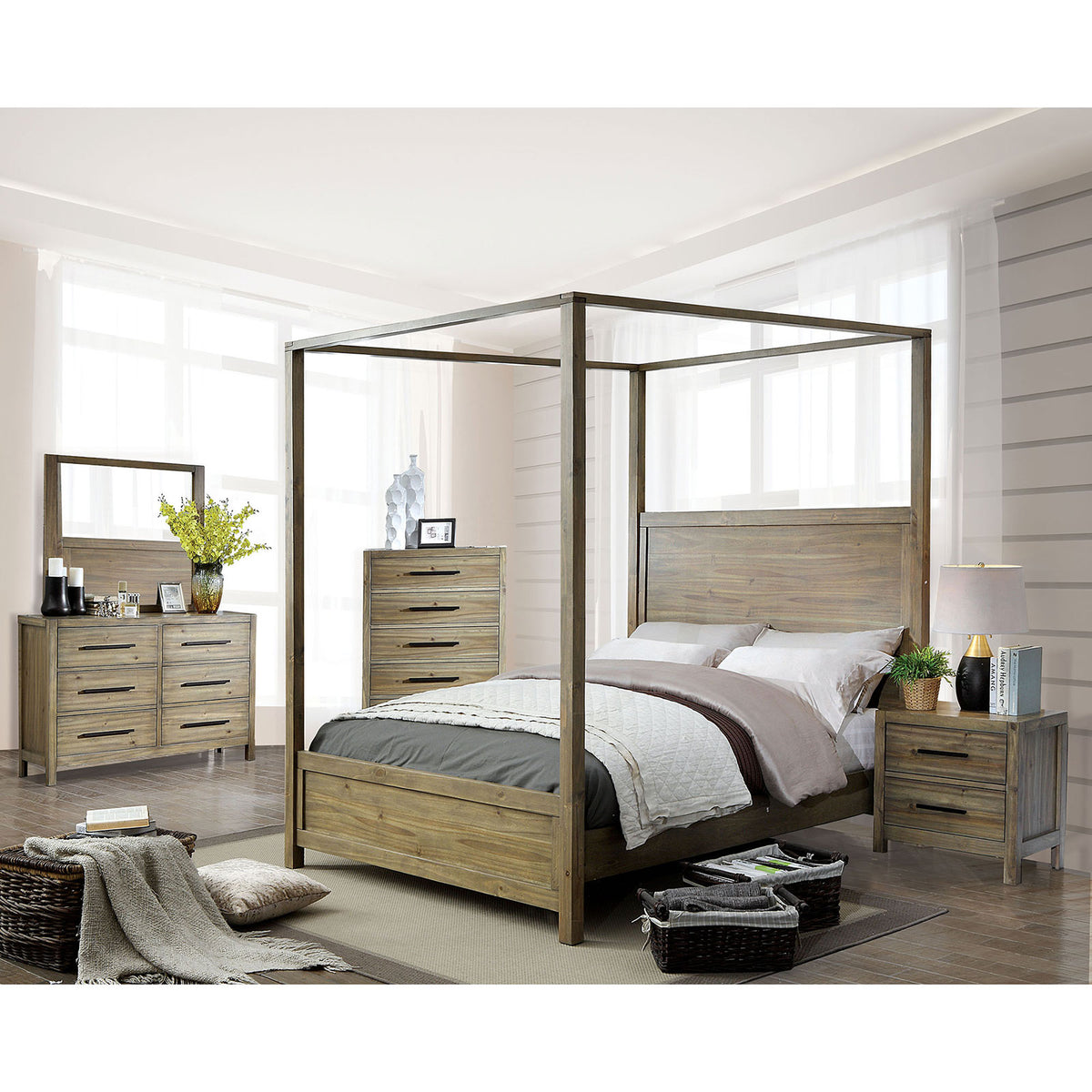 Garland Light Oak 5 Pc. Queen Bedroom Set w/ 2NS – Island Furniture of ...