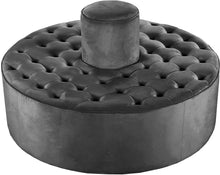 Load image into Gallery viewer, Banquet Grey Velvet Ottoman/Bench image