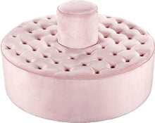 Load image into Gallery viewer, Banquet Pink Velvet Ottoman/Bench image