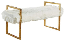 Load image into Gallery viewer, Chloe White Faux Fur Bench image